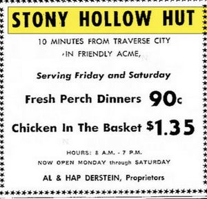 Stony Hollow Hut (The Hut) - May 1961 Ad